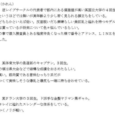 『潜入』女子大生逆レ●プサークル